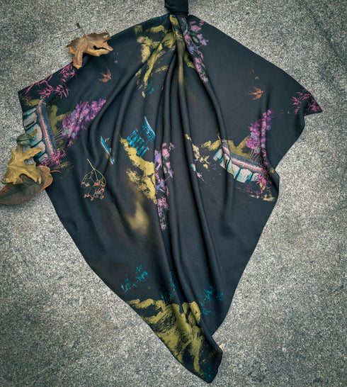 Zen Silk Scarf- Black